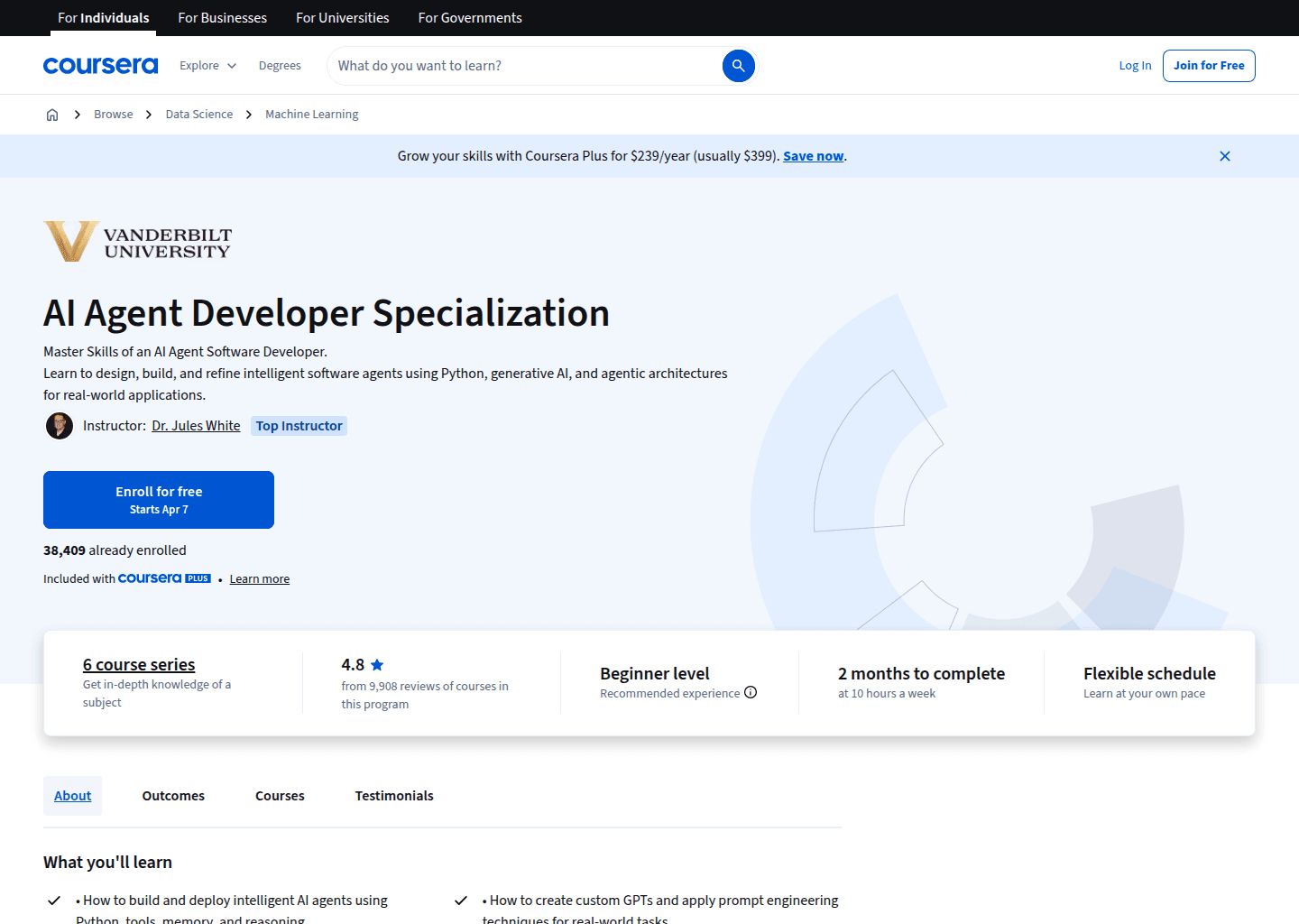 Website preview for AI Agents Specialization