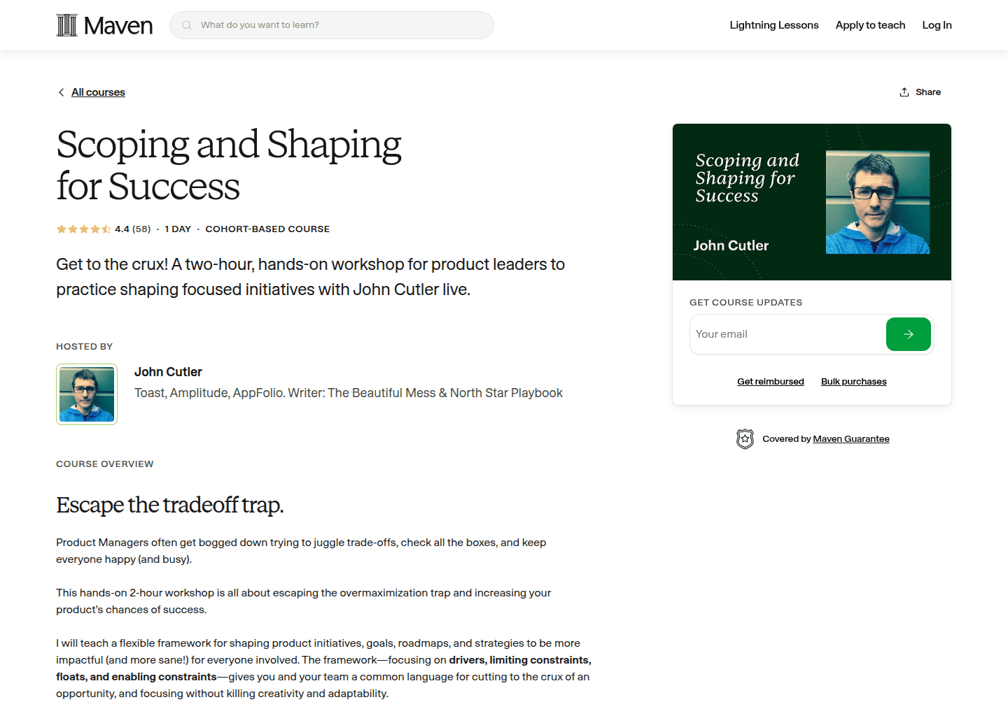 Website preview for Scoping and Shaping for Success