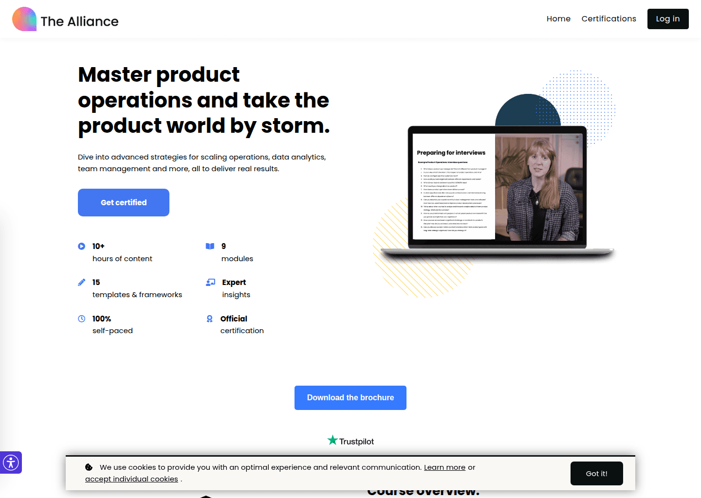 Website preview for Product Operations Certified: Core