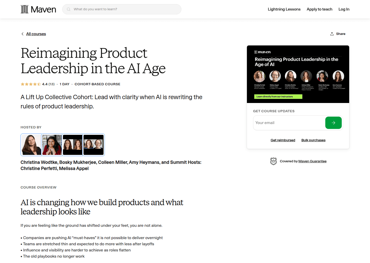 Website preview for Reimagining Product Leadership in the AI Age