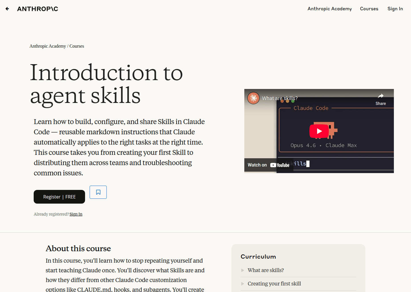 Website preview for Introduction to agent skills