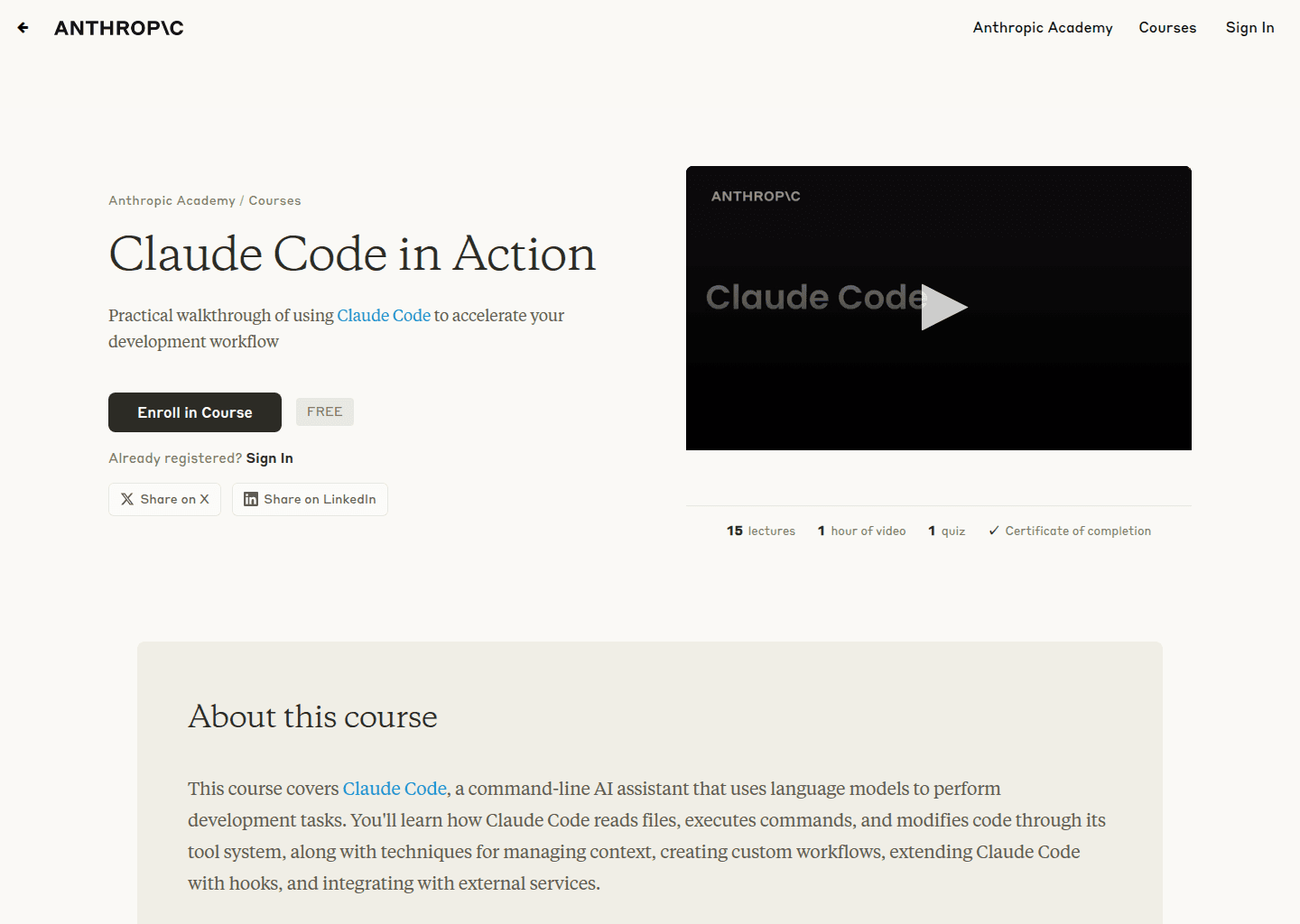 Website preview for Claude Code in Action