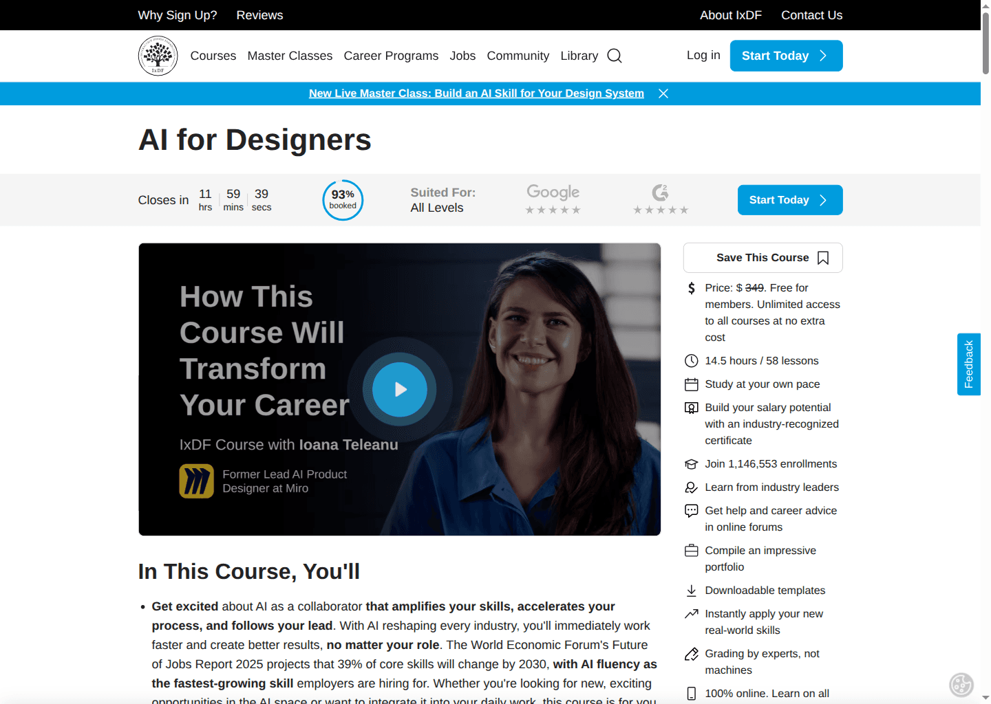 Website preview for AI for Designers