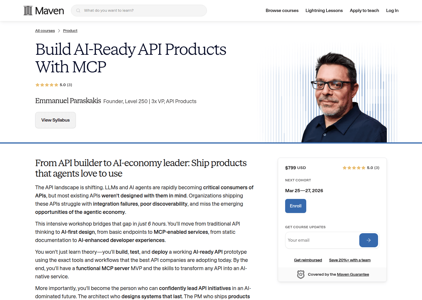 Website preview for Build AI-Ready APIs