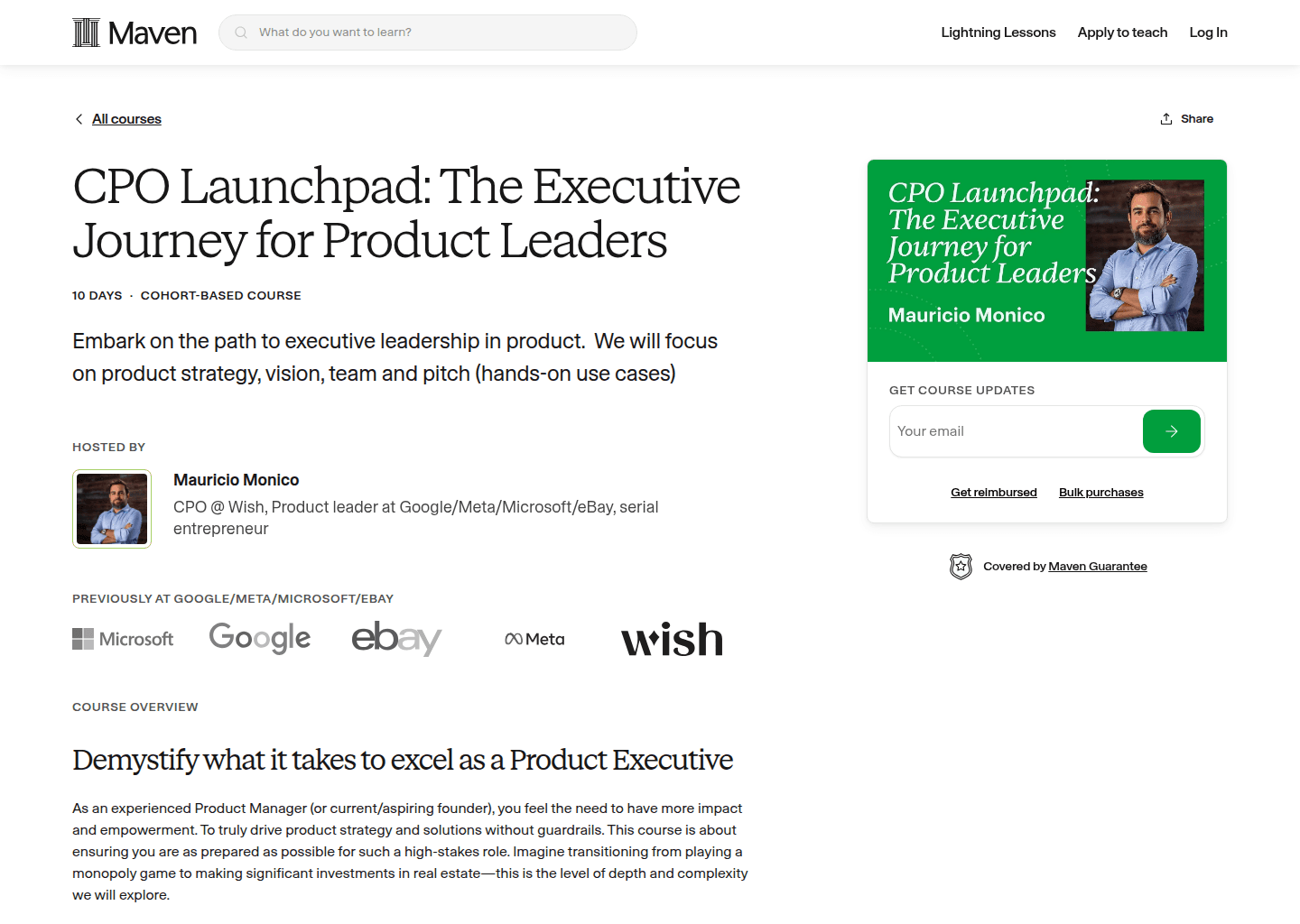 Website preview for CPO Launchpad: The Executive Journey for Product Leaders
