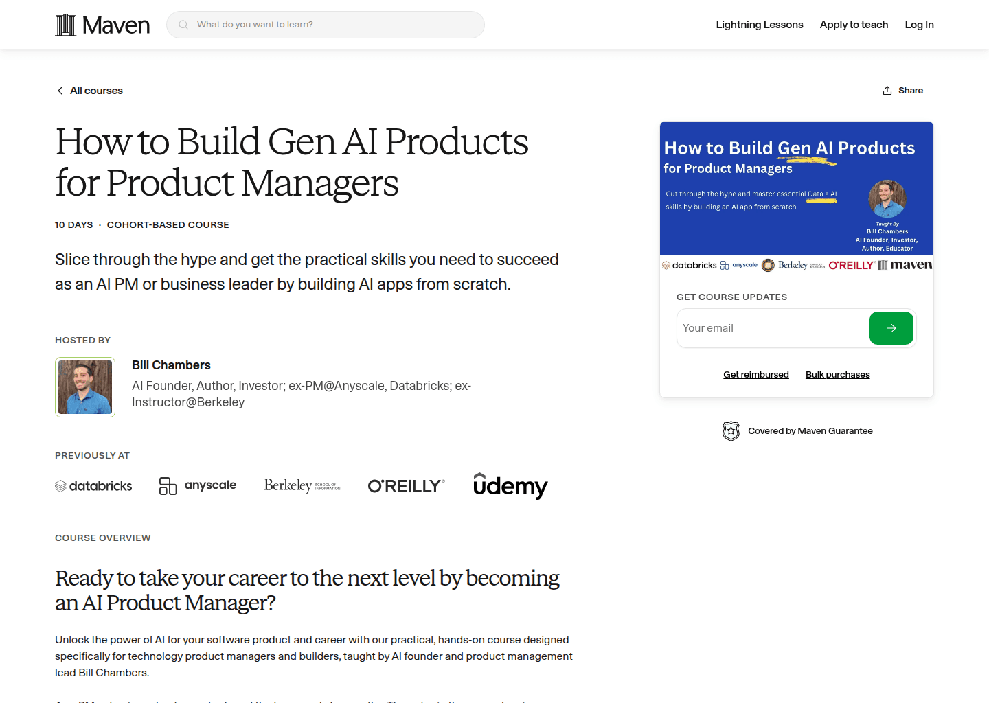 Website preview for How to Build Gen AI Products for Product Managers