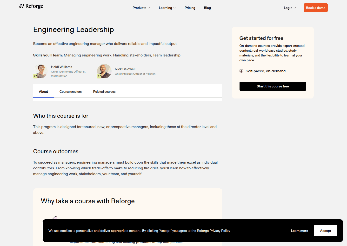Website preview for Engineering Management