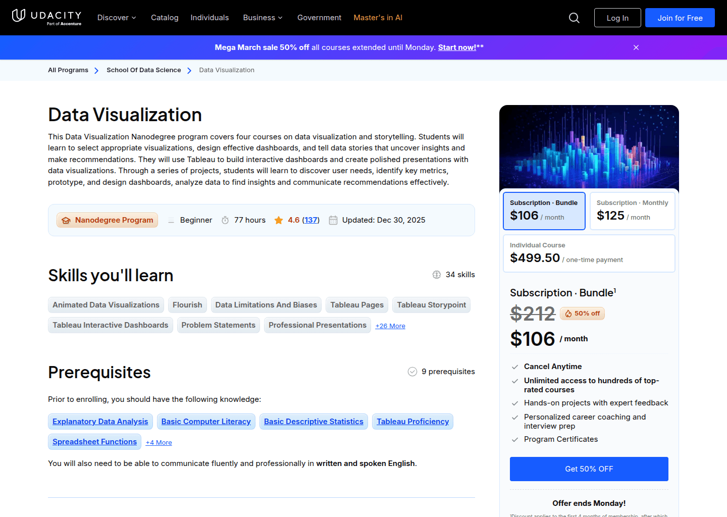 Website preview for Data Visualization Nanodegree Program