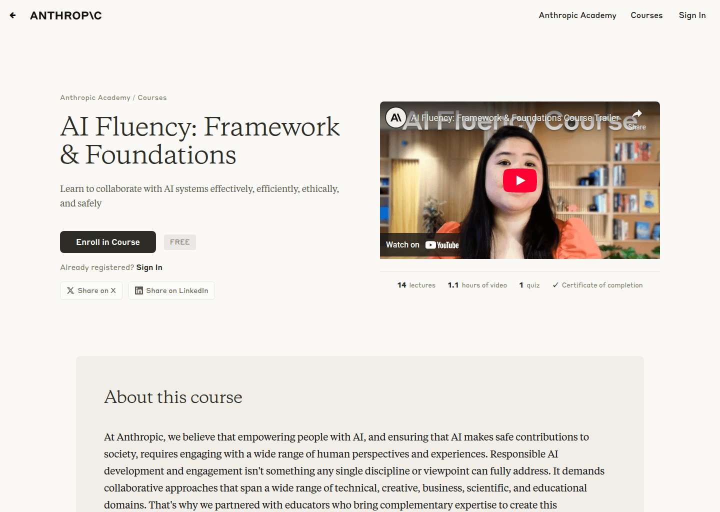 Website preview for AI Fluency: Framework & Foundations