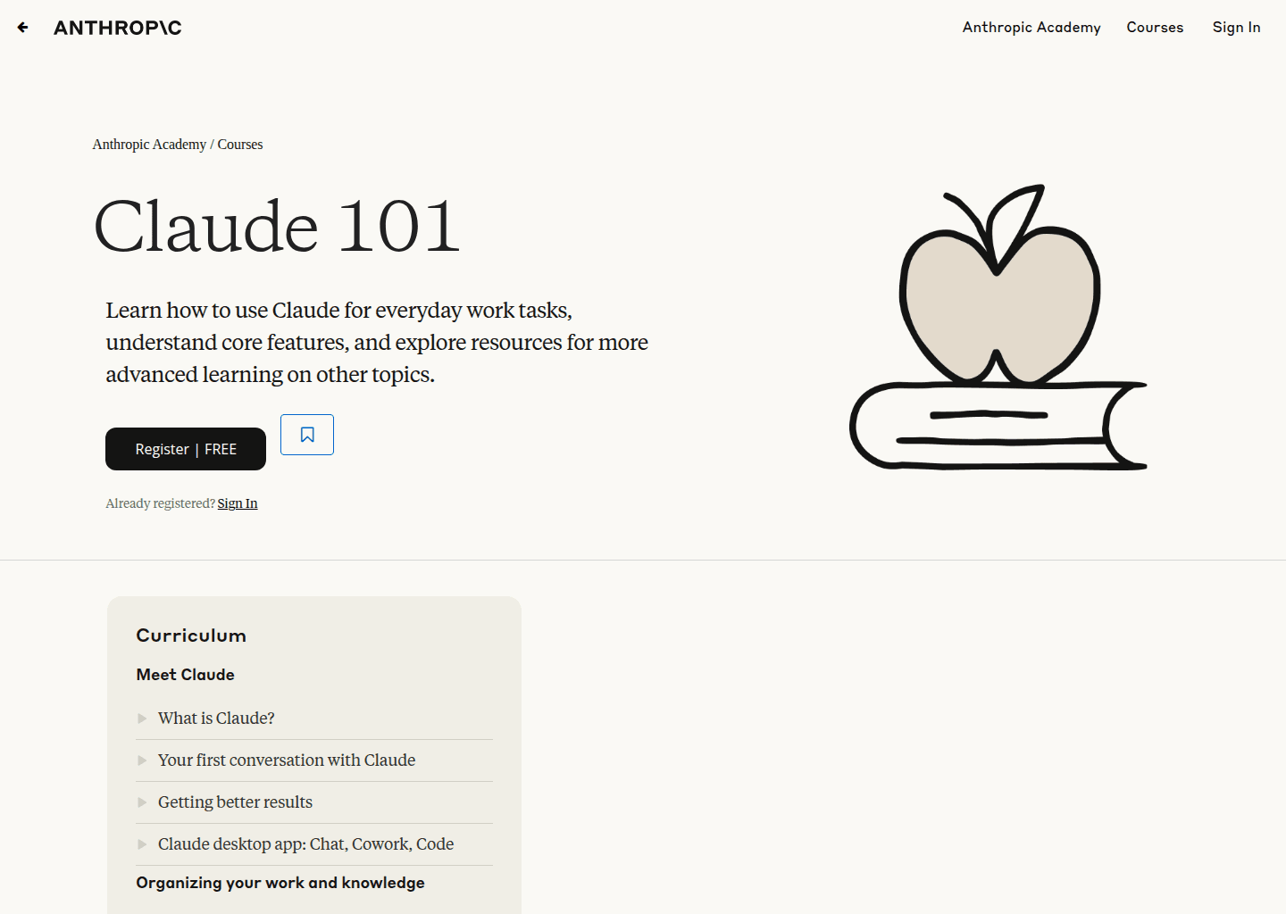 Website preview for Claude 101