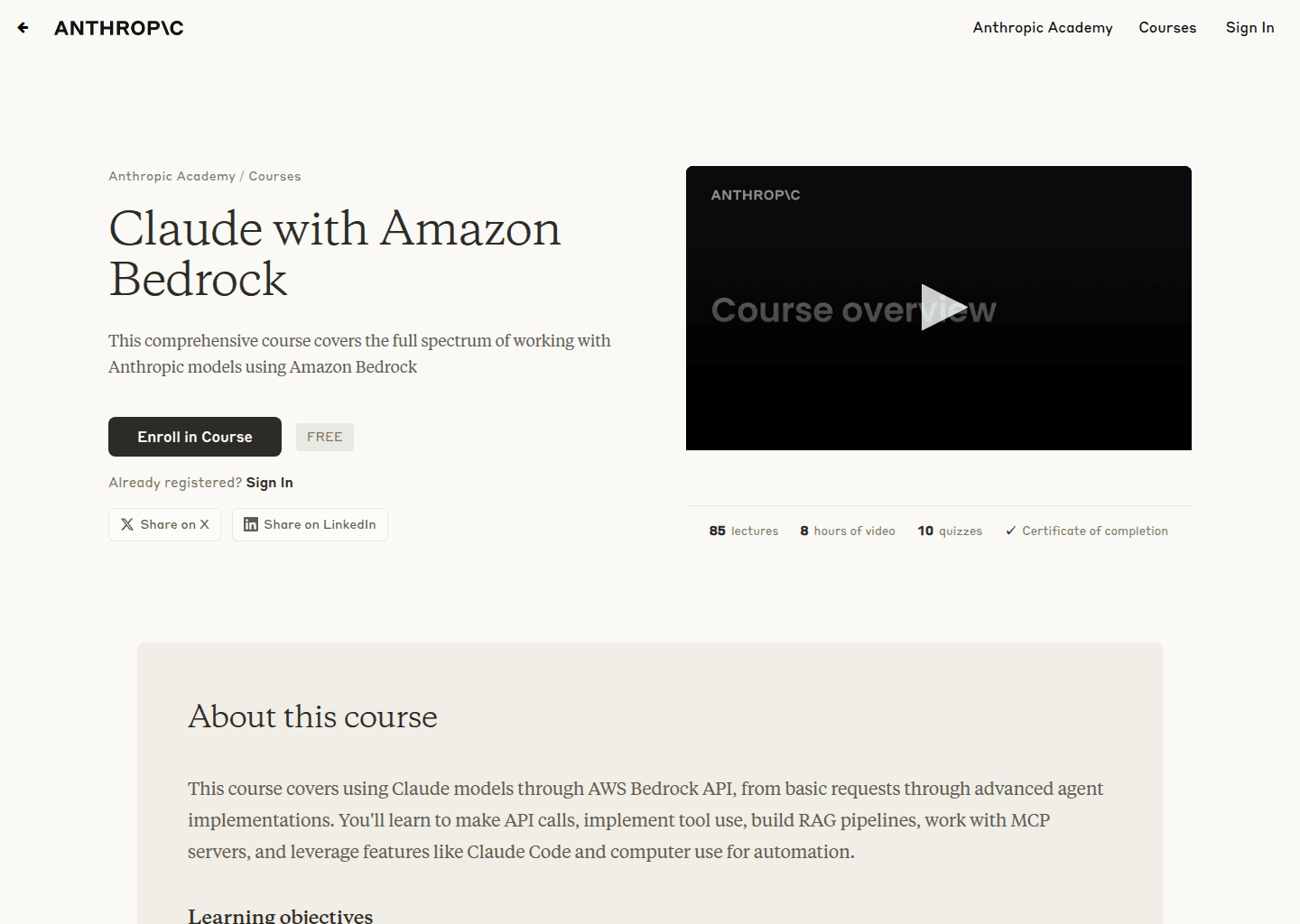 Website preview for Claude with Amazon Bedrock