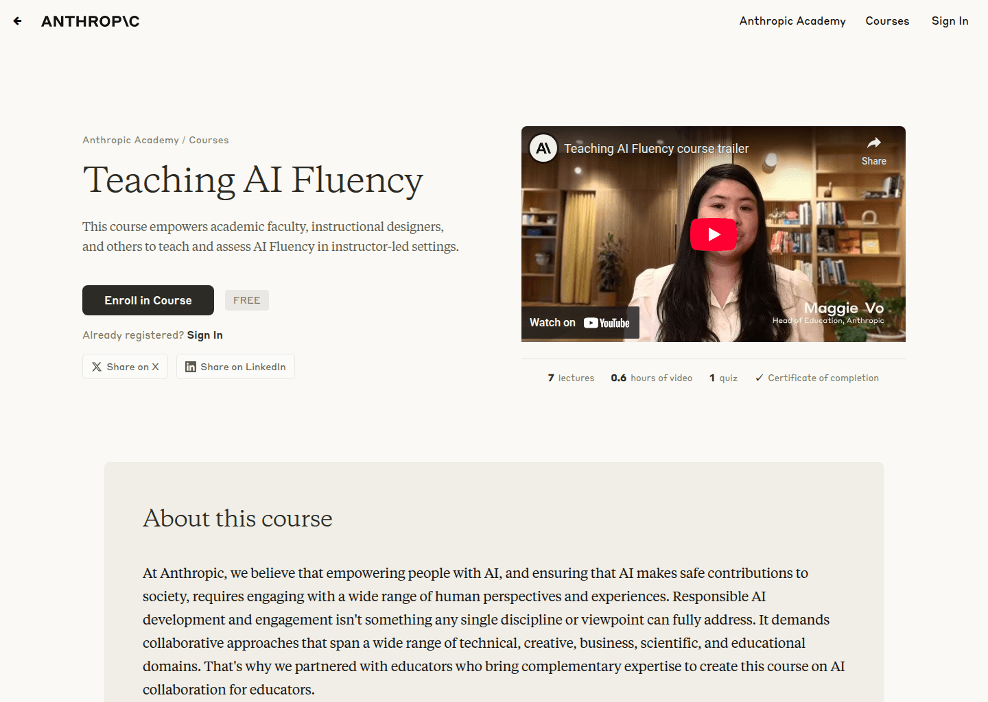 Website preview for Teaching AI Fluency