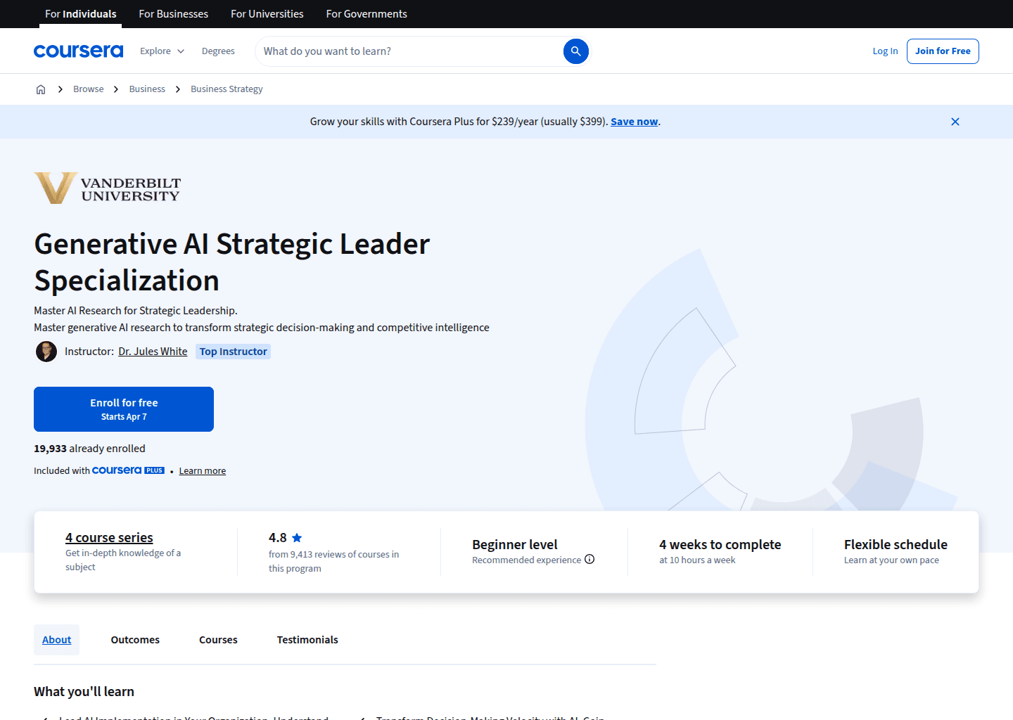 Website preview for Generative AI Strategic Leader