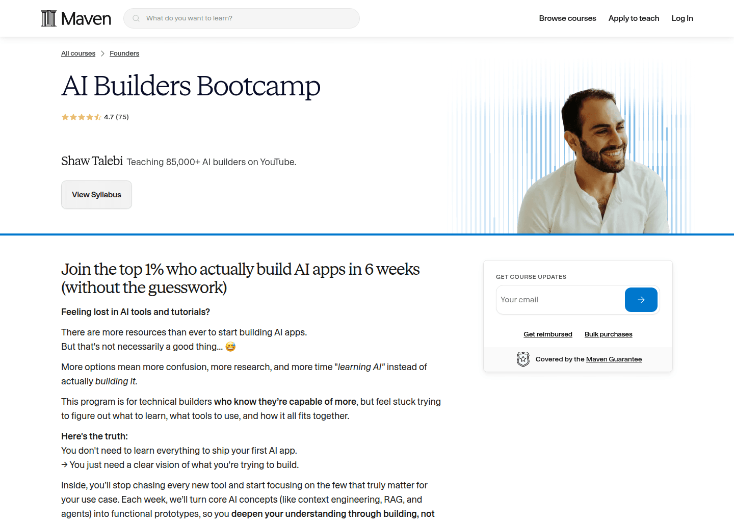 Website preview for AI Builders Bootcamp