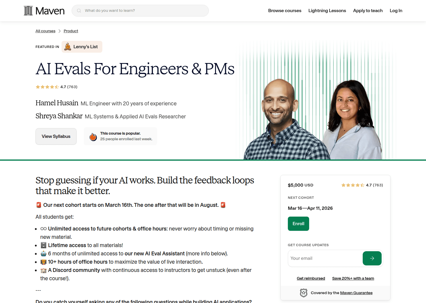 Website preview for AI Evals For Engineers & PMs