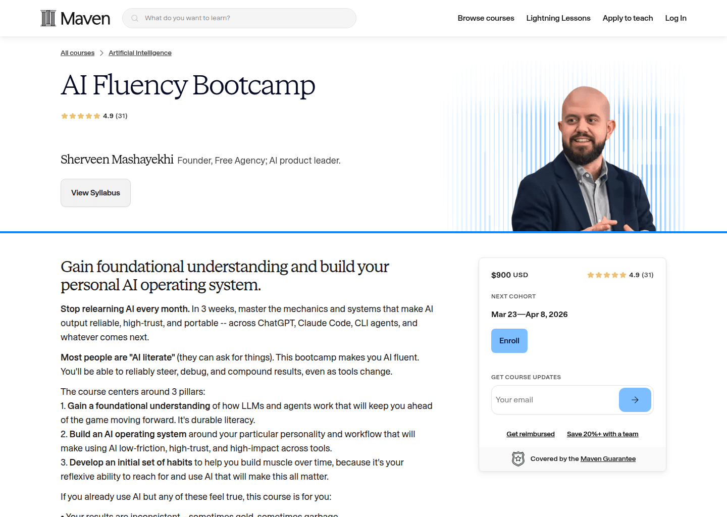 Website preview for AI Fluency Bootcamp