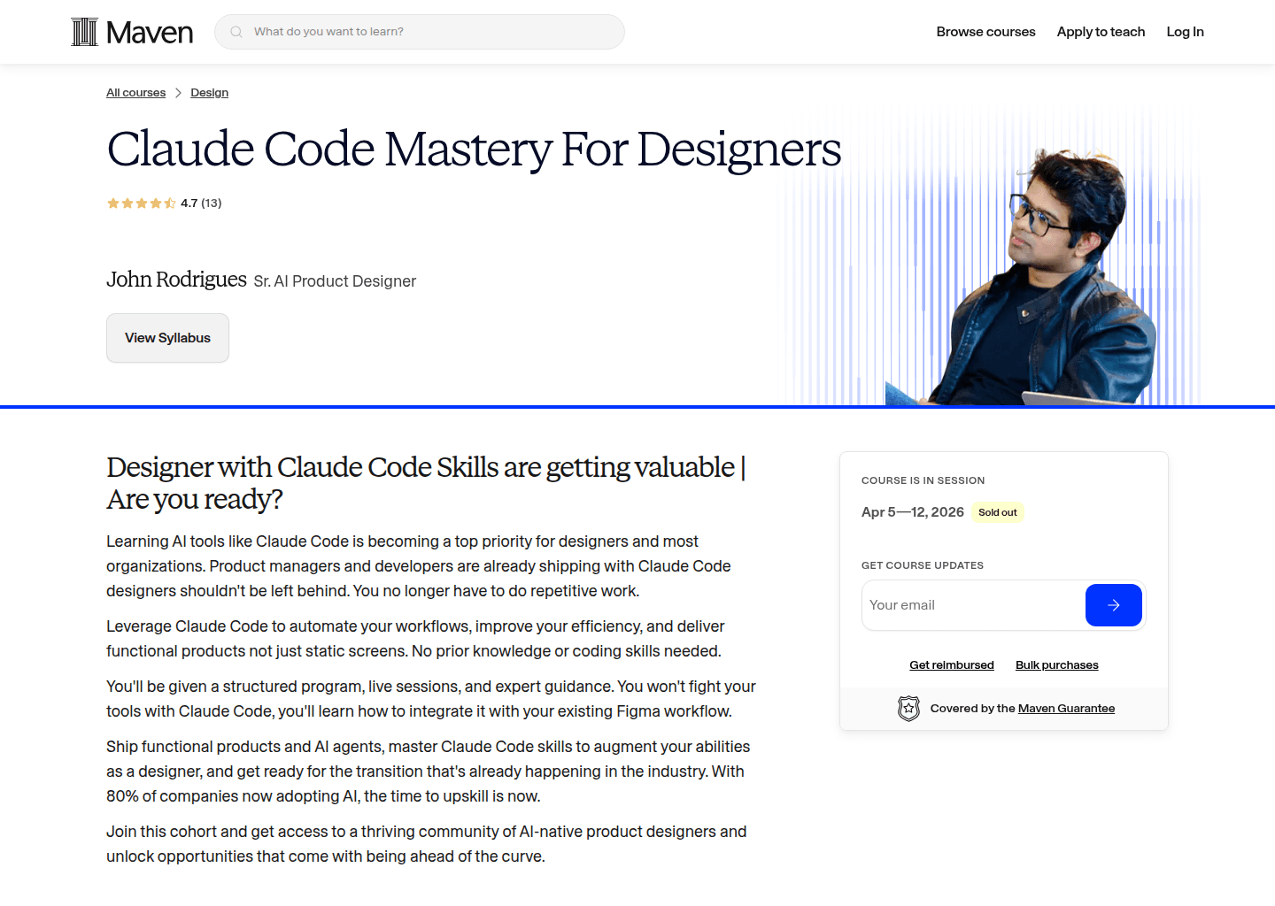 Website preview for AI Mastery For Product Designers