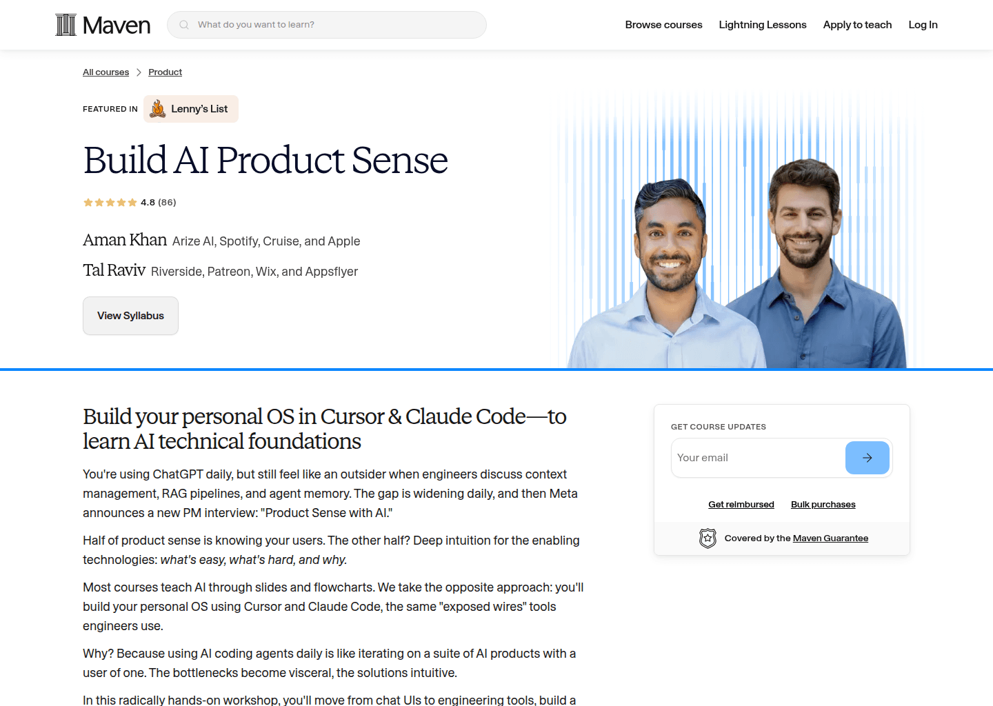 Website preview for Build AI Product Sense