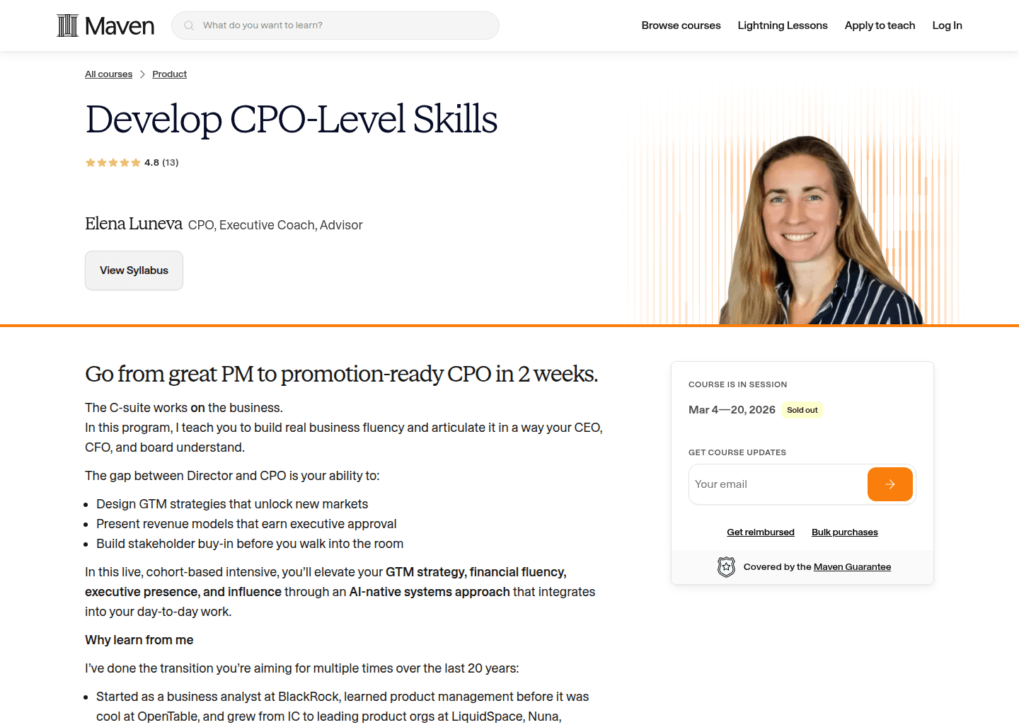Website preview for Business Skills for Product Leaders