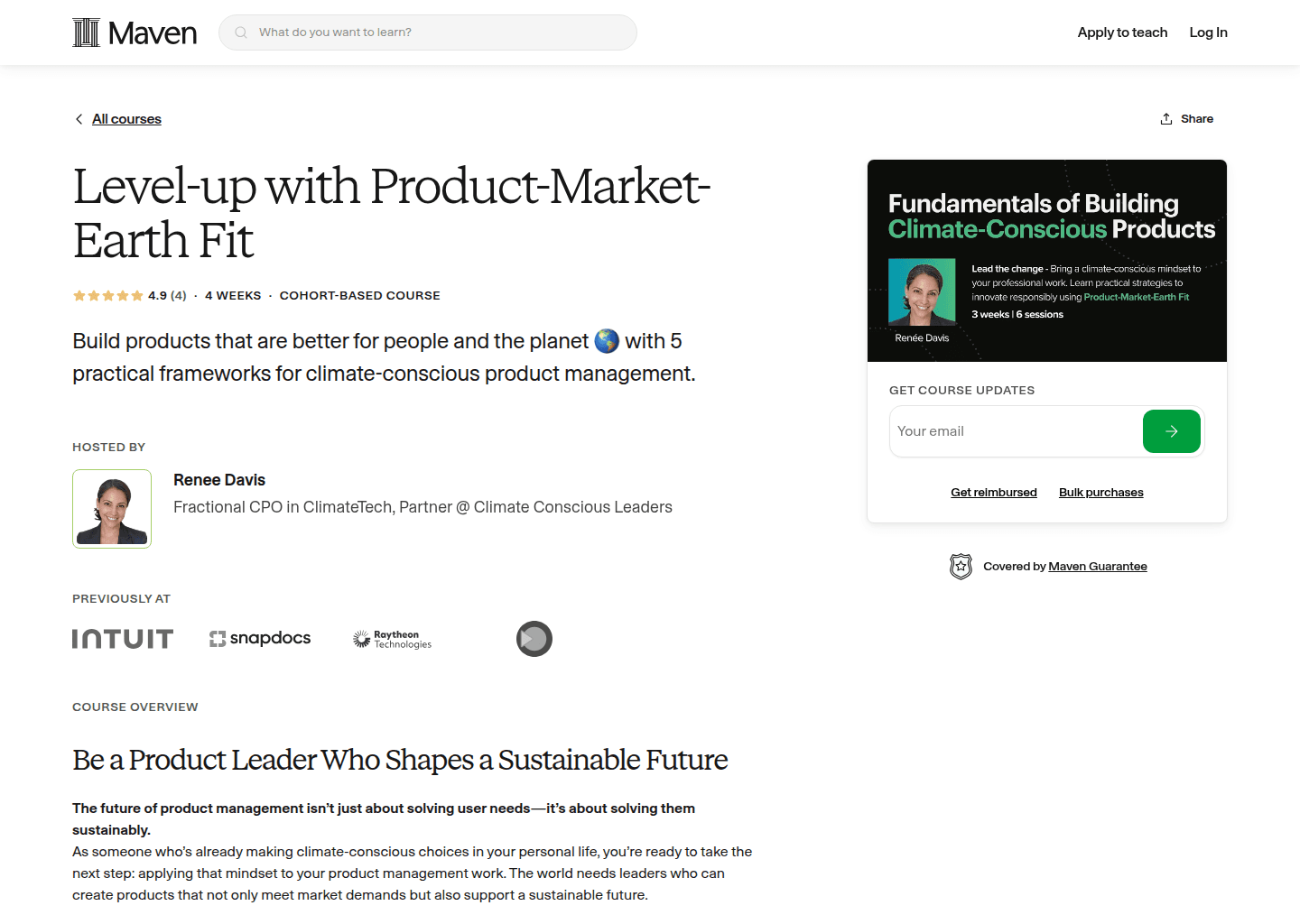 Website preview for Fundamentals of Building Climate-Conscious Products