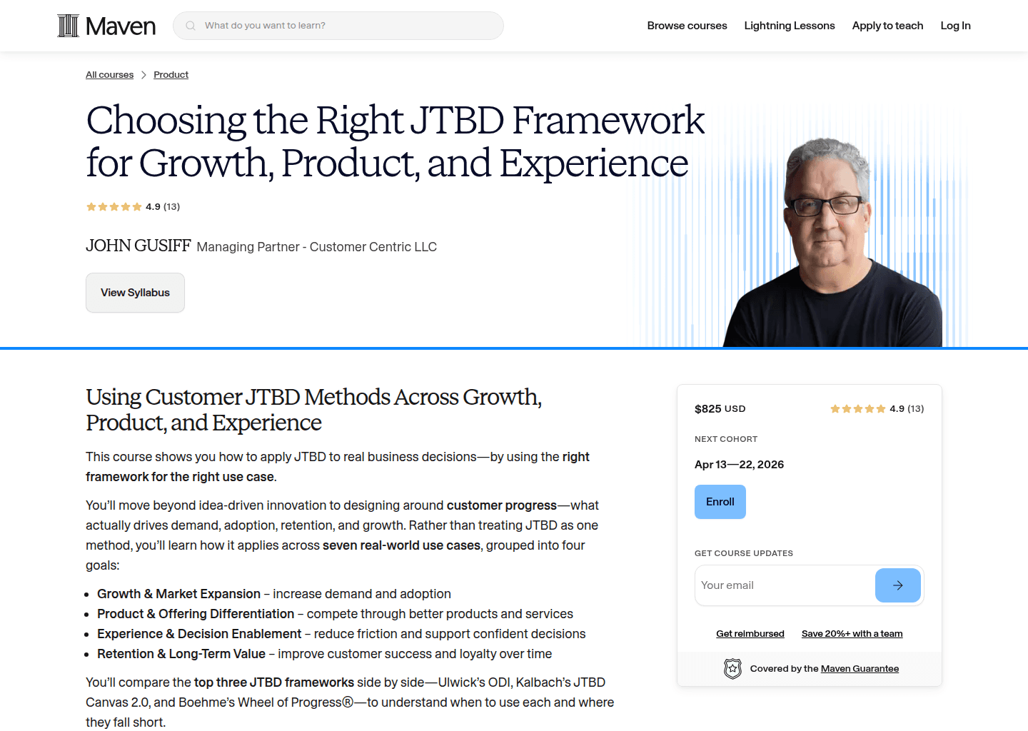 Website preview for Customer JTBD Frameworks and Methods