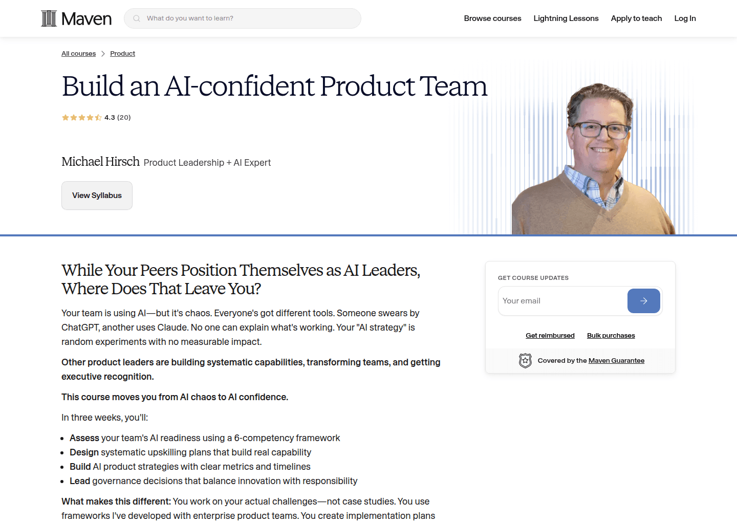 Website preview for AI-Driven Product Leadership