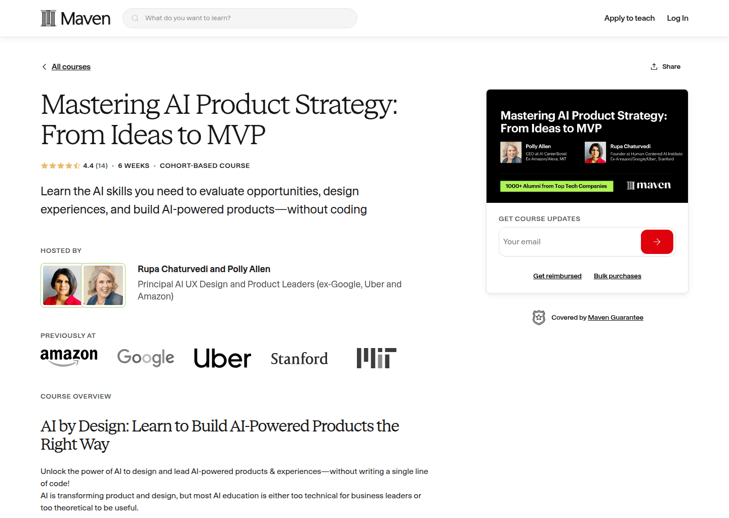 Website preview for Mastering AI Product Strategy