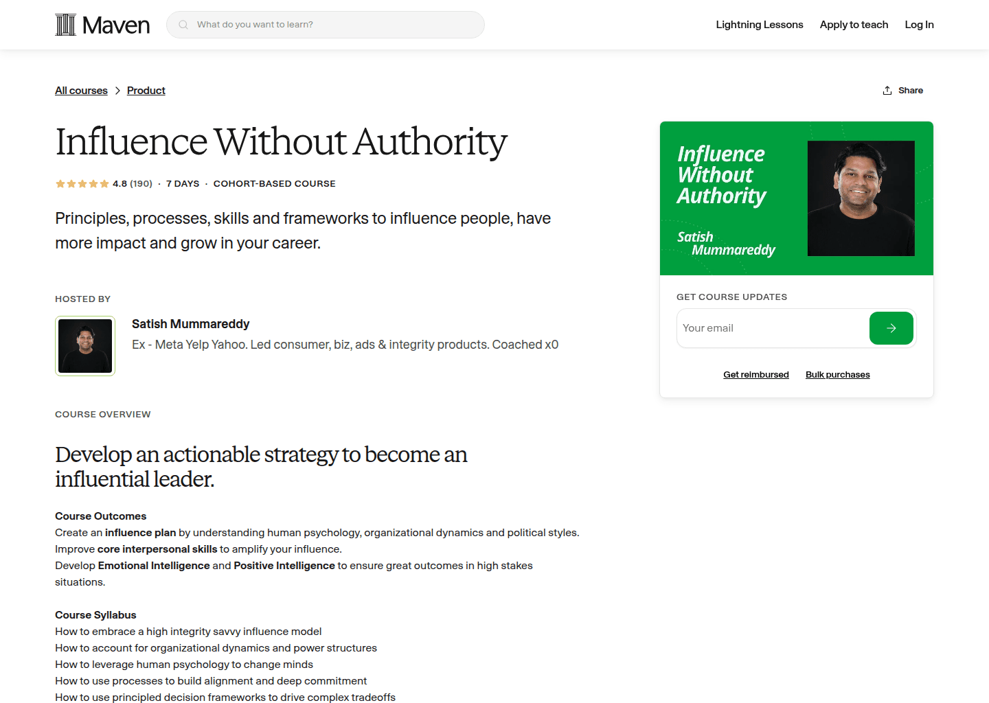 Website preview for Influence Without Authority