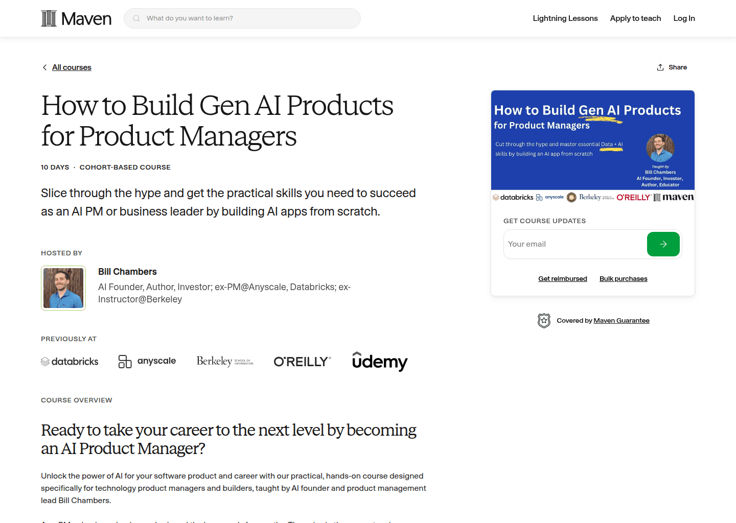 Website preview for How to Build Gen AI Products for Product Managers