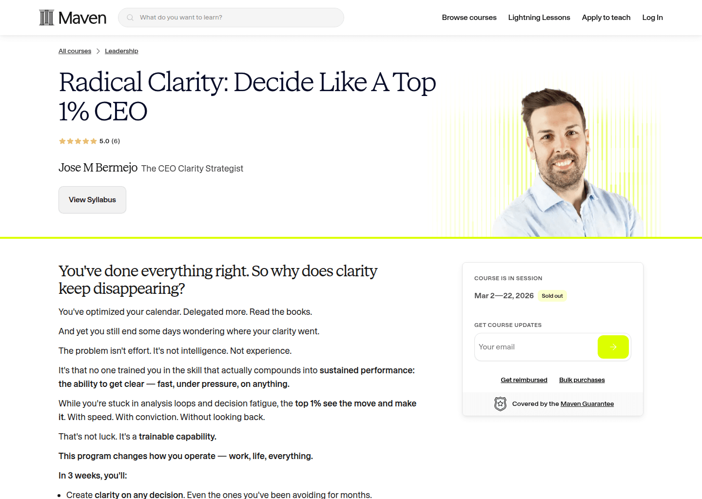 Website preview for Go To Market Strategy Bootcamp For B2B Software
