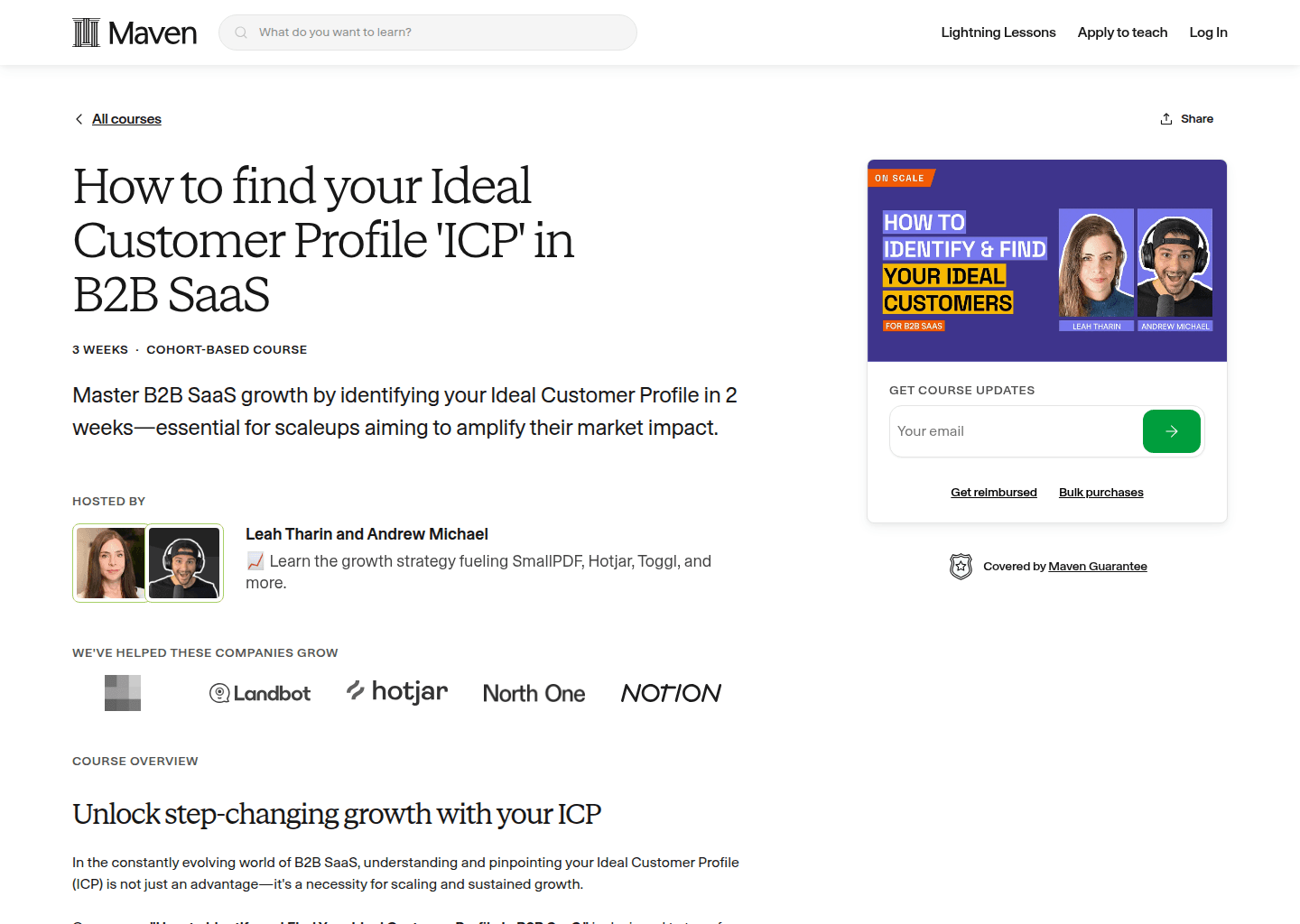 Website preview for Finding Your Ideal Customer Profile in B2B SaaS