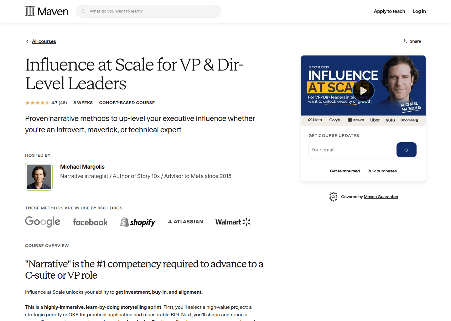 Website preview for Influence at Scale