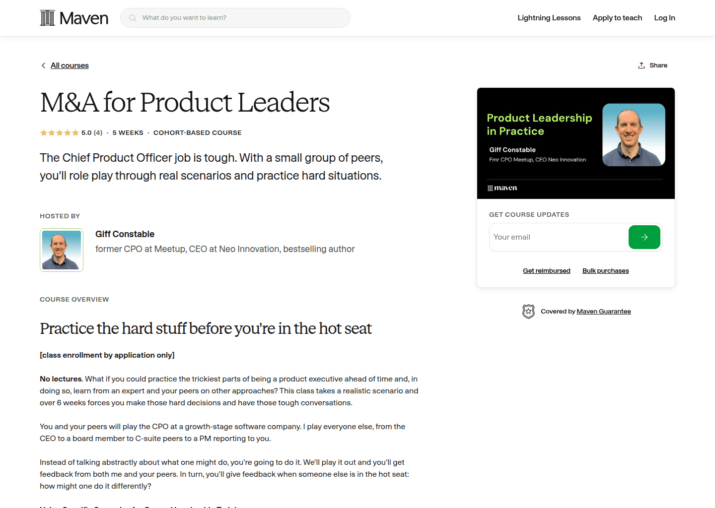 Website preview for Product Leadership in Practice