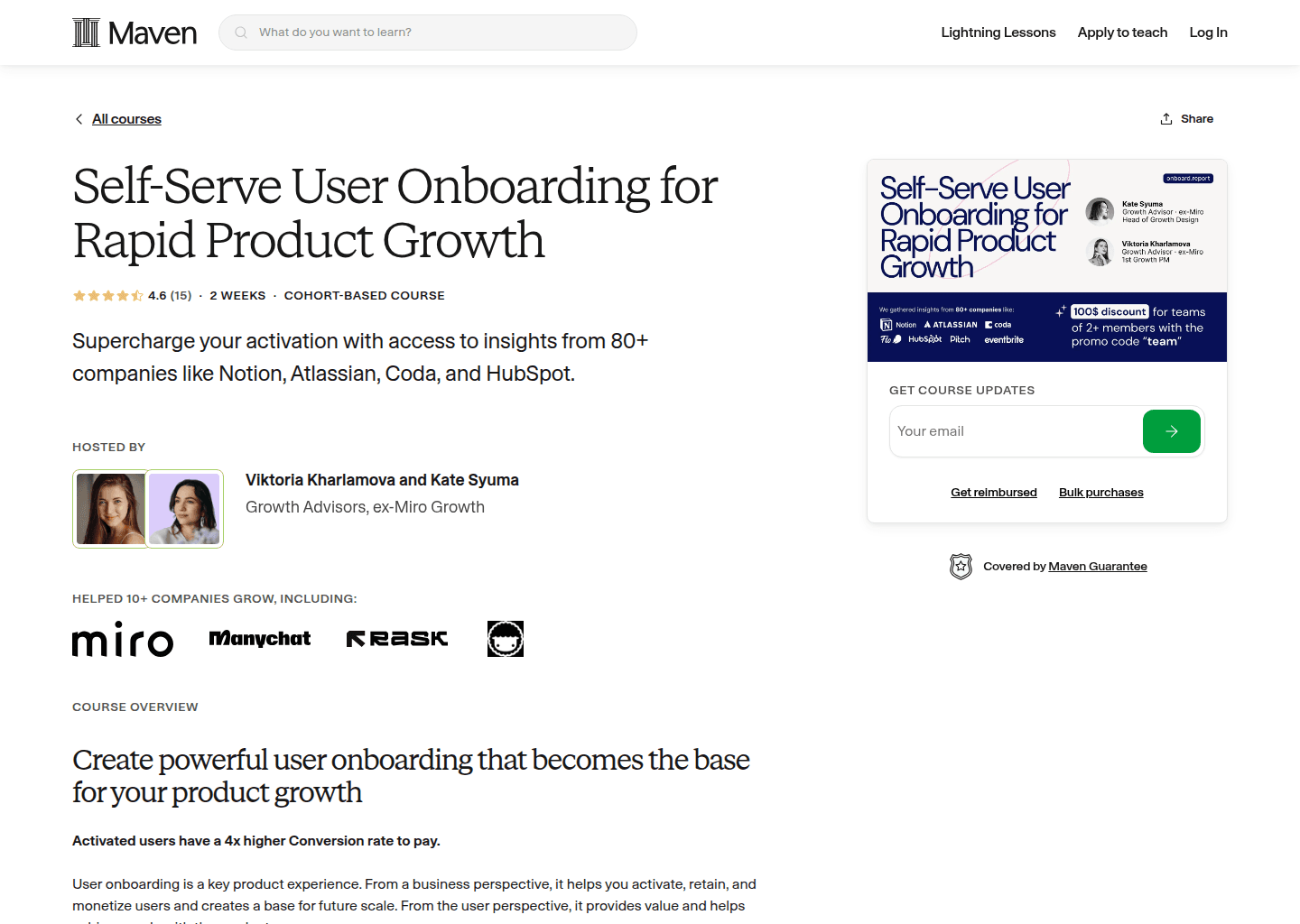 Website preview for Self-Serve User Onboarding for Rapid Product Growth