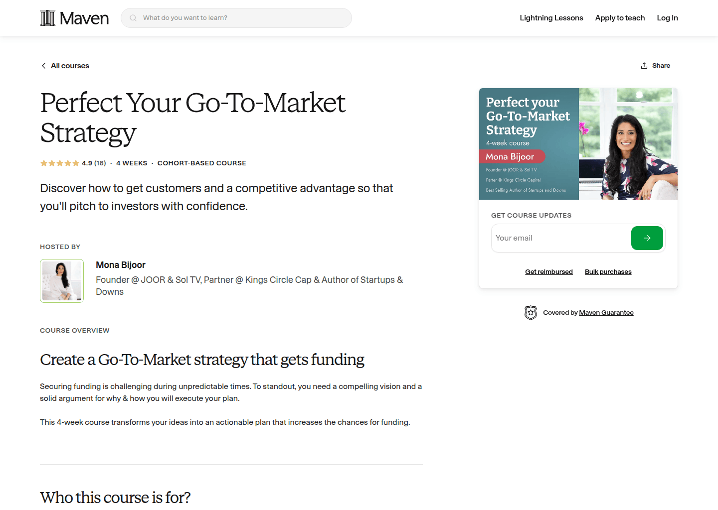 Website preview for Perfect Your Go-To-Market Strategy