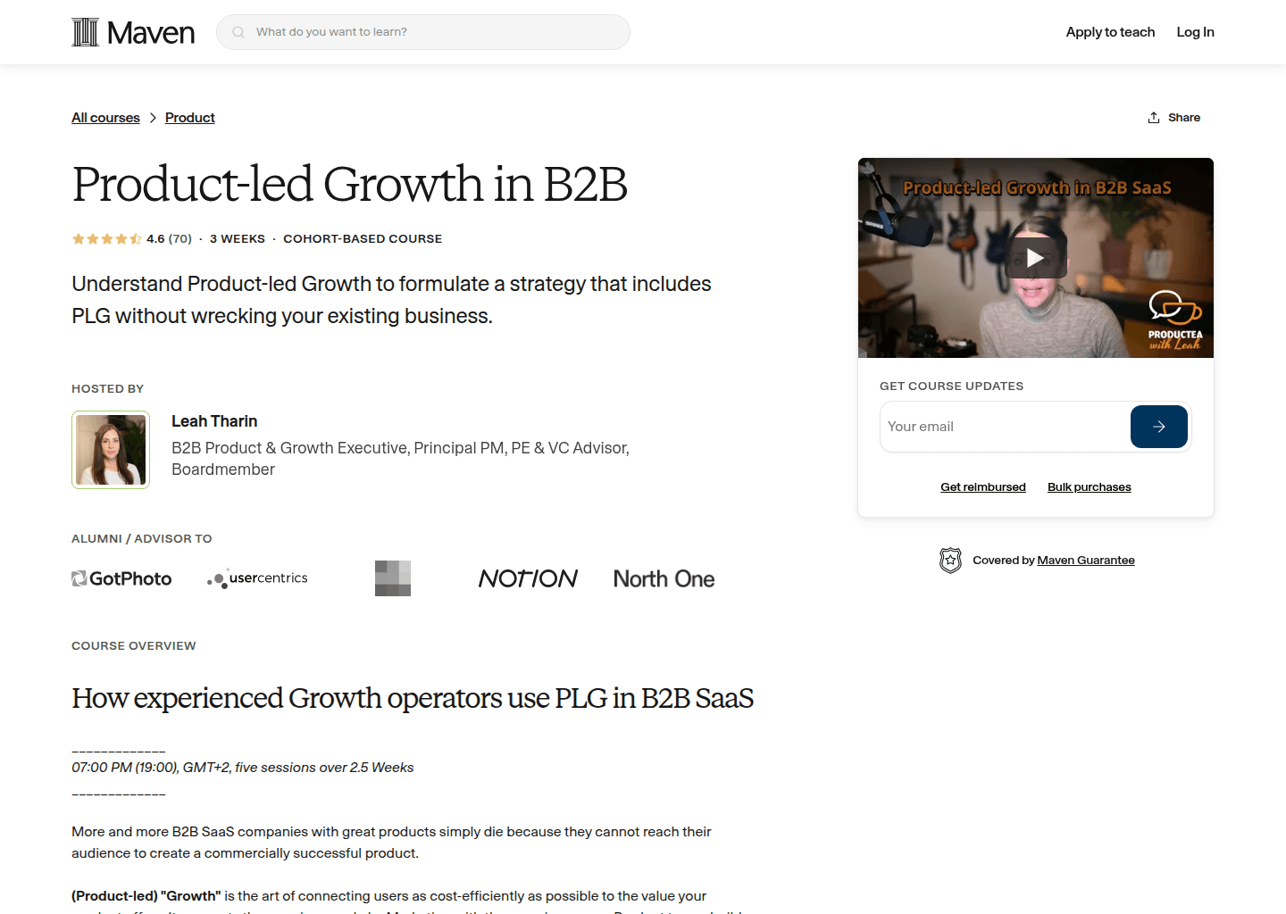 Website preview for Product-led Growth in B2B