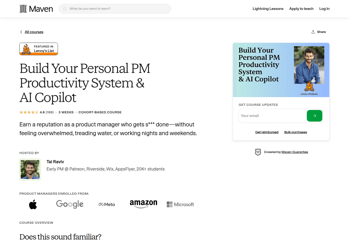 Website preview for Product Manager Productivity System