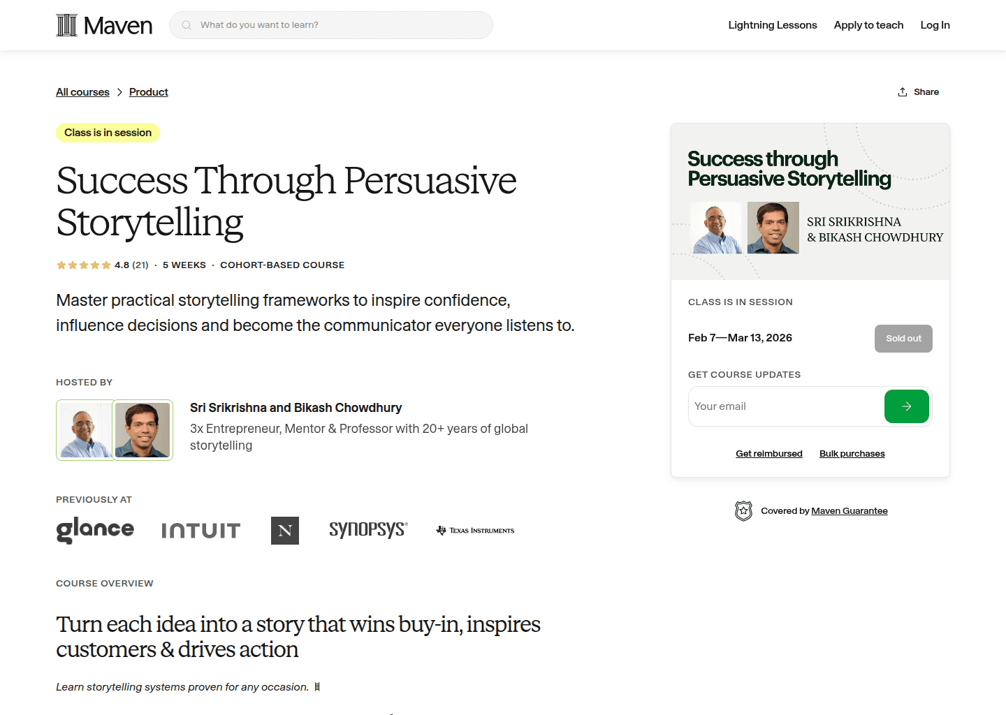 Website preview for Success Through Persuasive Storytelling