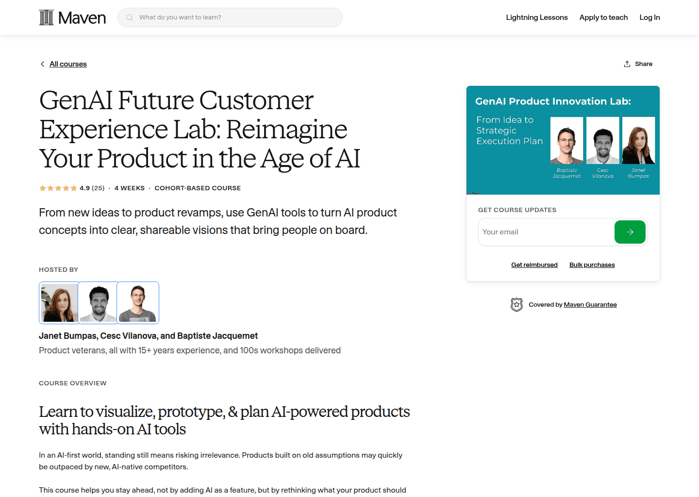 Website preview for The Four Hour Product Vision Sprint