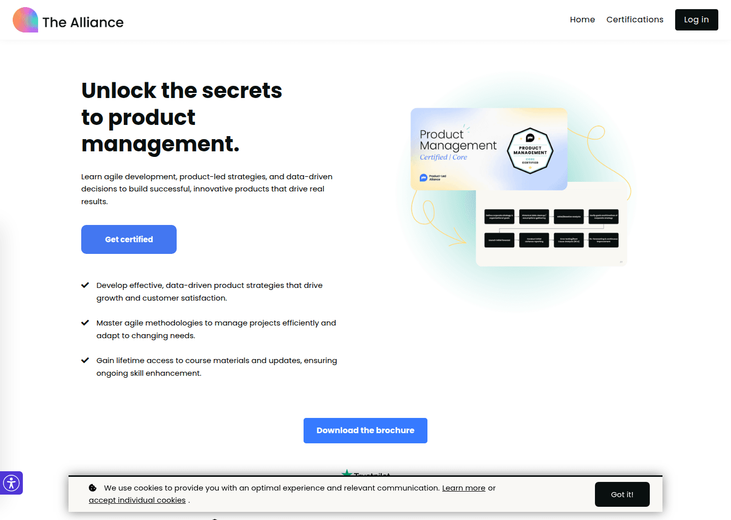 Website preview for Product Management Certified Core