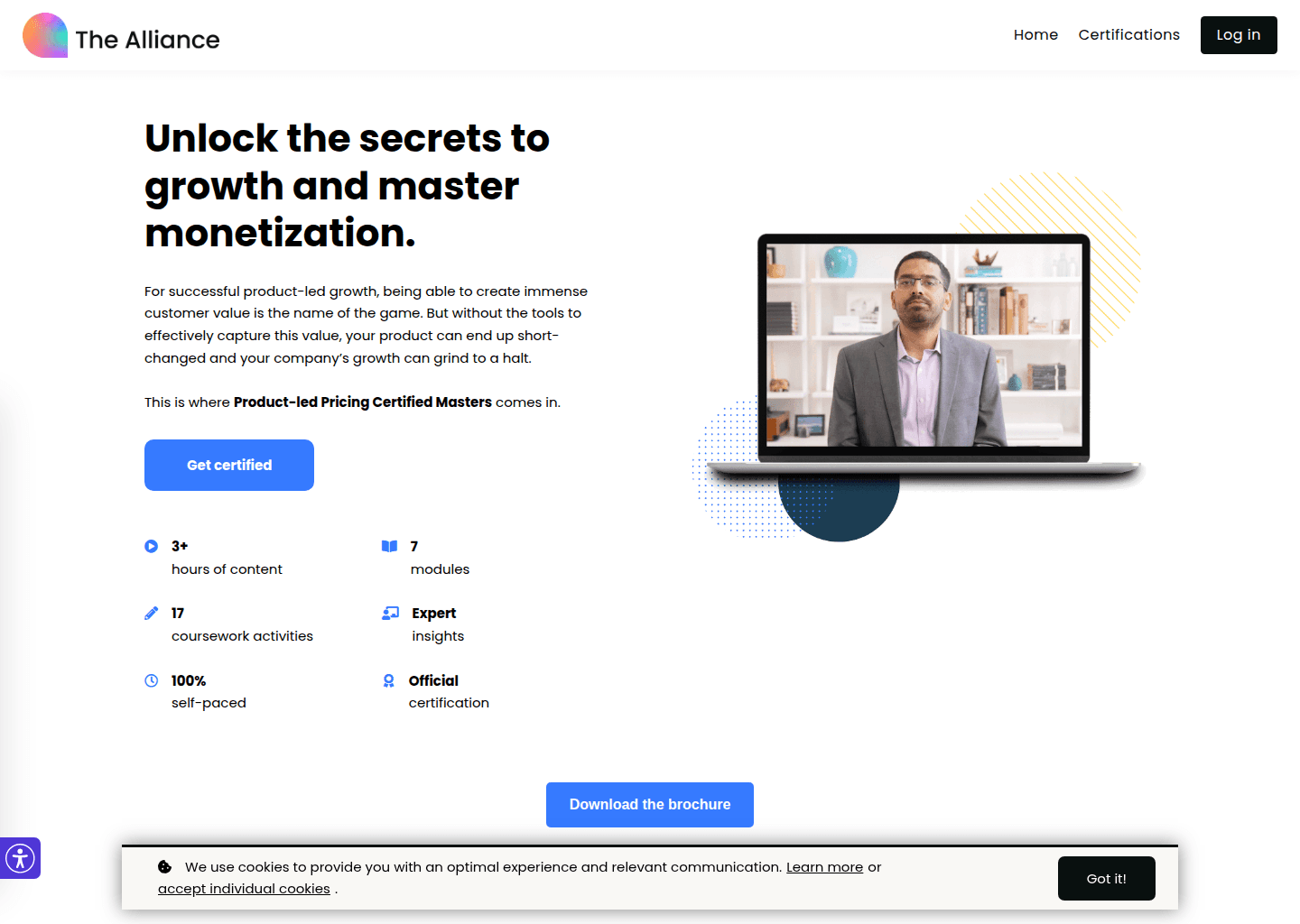 Website preview for Product Pricing Certified: Masters