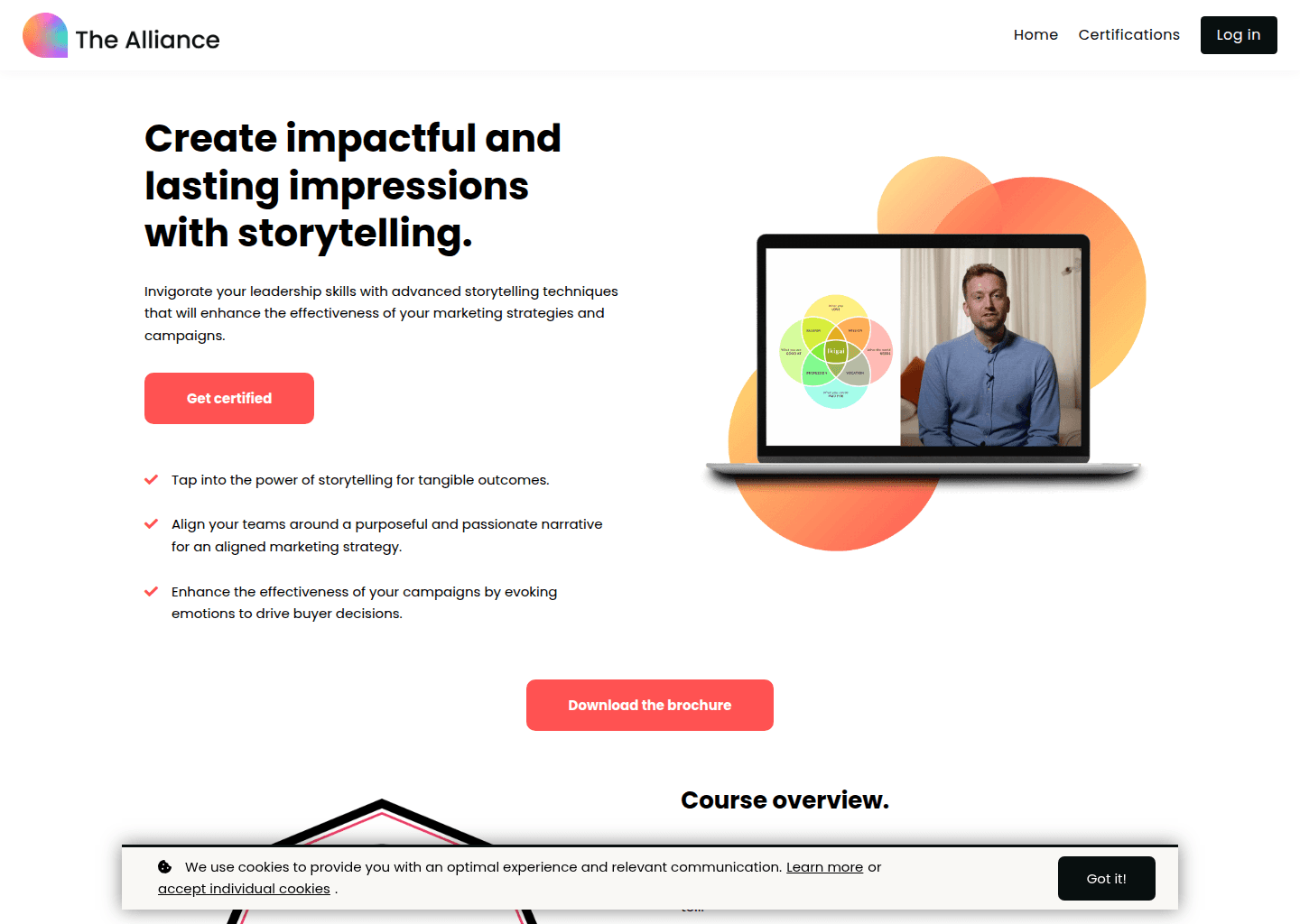 Website preview for Storytelling Certified: Masters