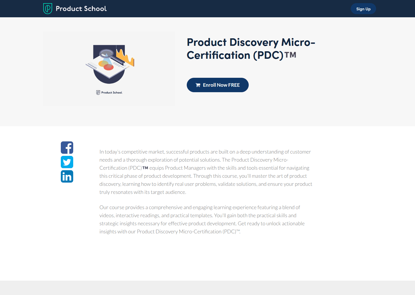 Website preview for Product Discovery Micro-Certification (PDC)™️