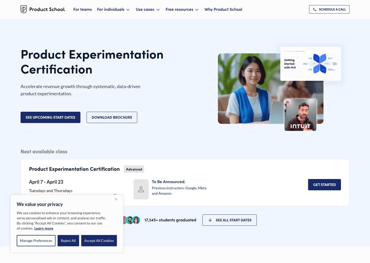 Website preview for Product Growth Certification (PGC)™