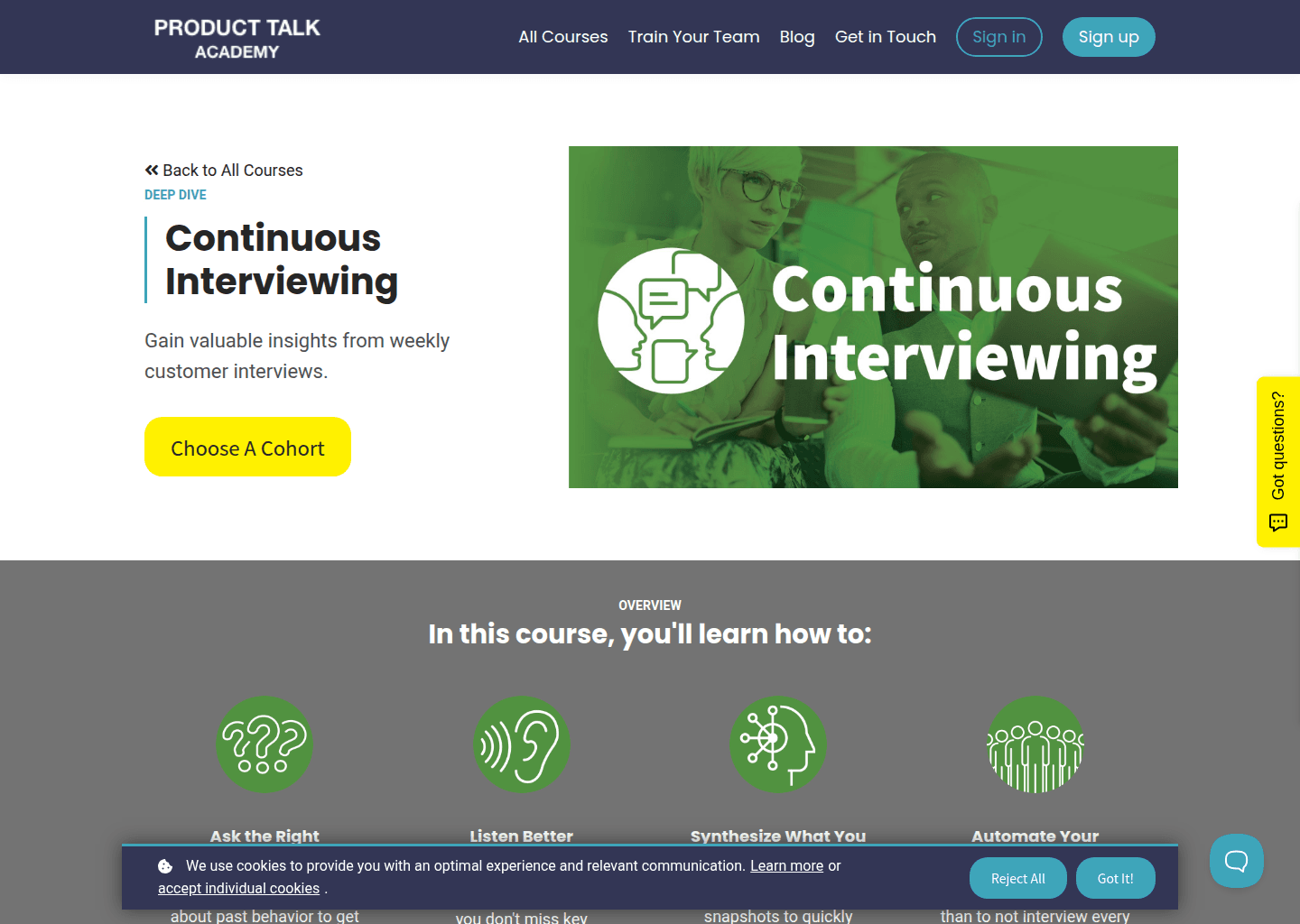 Website preview for Continuous Interviewing
