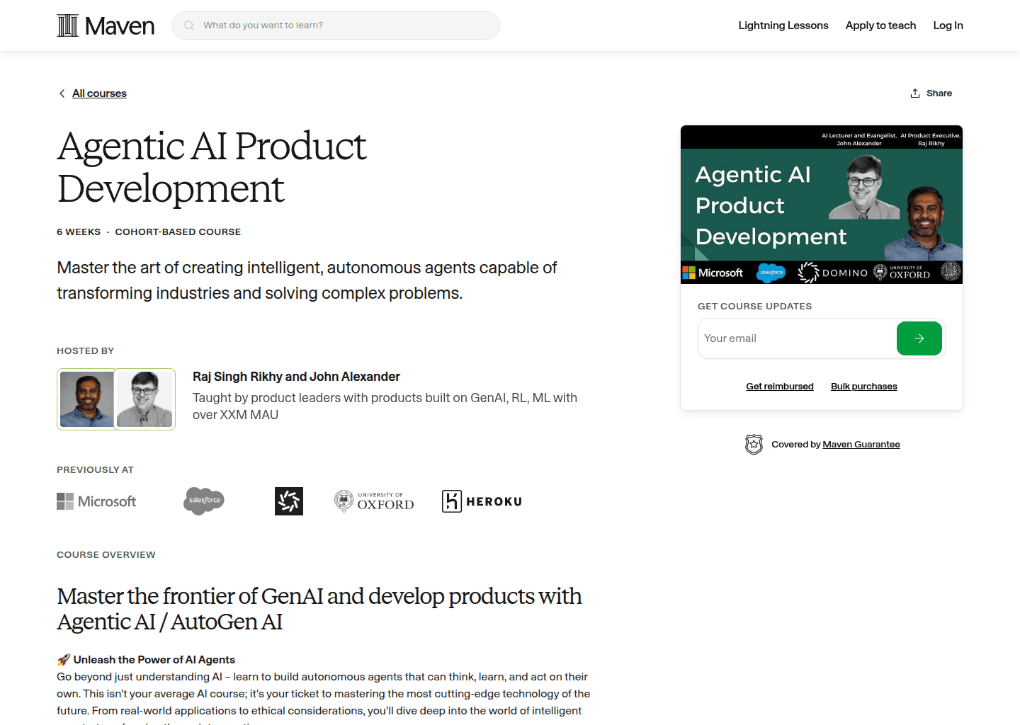 Website preview for Agentic AI Product Development