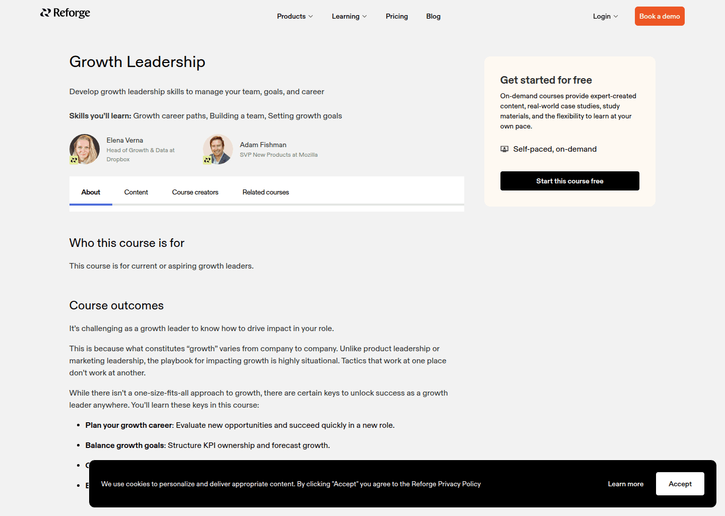 Website preview for Growth Leadership