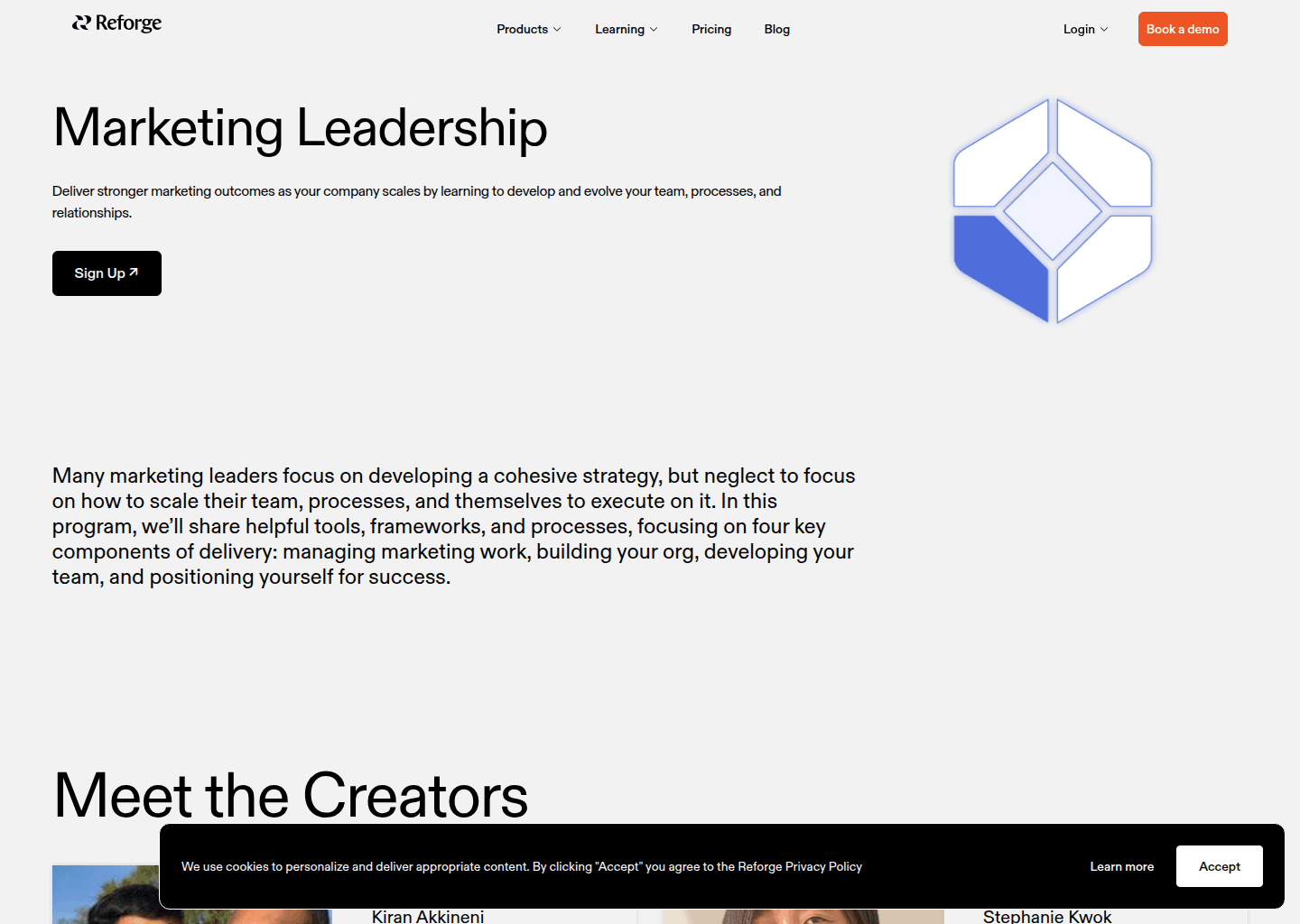 Website preview for Marketing Leadership Program