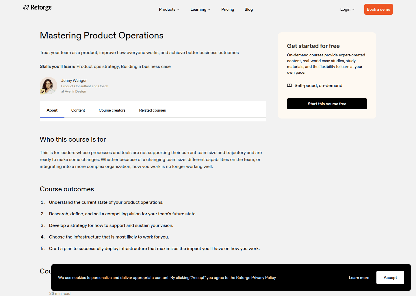Website preview for Product Operations and Infrastructure