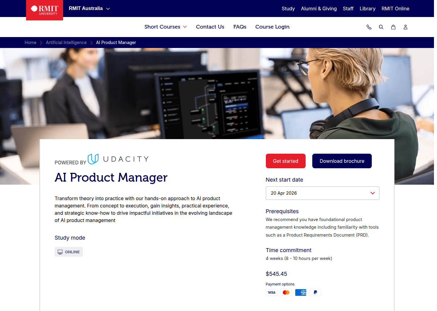 Website preview for AI Product Manager Course